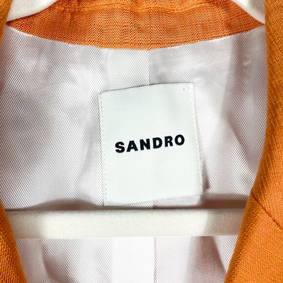Sandro Hisae Orange Suit 2-pc Set Collared Pants Blazer (TWO SIZES!) Sz 36 / 38 - Picture 6 of 16